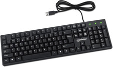 Manhattan Wired Computer Keyboard   Basic Black Keyboard - with 4.5Ft USB-A Cabl