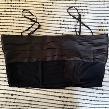 NAKED WARDROBE Black Sheer Corset Satin Corset Bustier Top Large BNWT