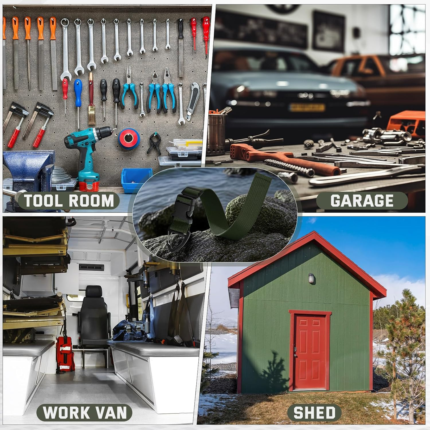 6 Pack 17 Adjustable Extension Cord Holder Organizer Heavy Duty Garage Strap