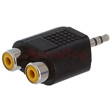 3.5mm Stereo Male Plug to Dual RCA Female Jacks Y-Splitter Audio Cable Adapter