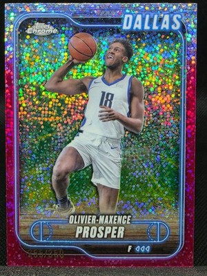 2024-25 Topps Chrome Olivier-Maxence Prosper Pink Speckle Refractor 255/350 Mavs