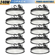10 Pack Commercial UFO Led High Bay Light 240 Watt Garage Gym Work Lamp Dimmable