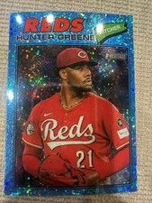 2026 Topps Heritage - Hunter Greene Blue Sparkle #53 - Cincinnati Reds
