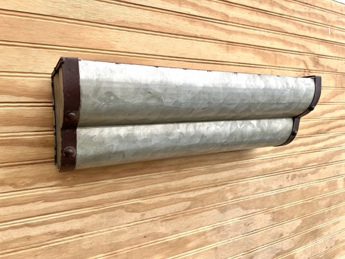 Rustic Galvanized Metal Wall Planter Shelf – 16” Farmhouse Wall Decor - New - Picture 2 of 12