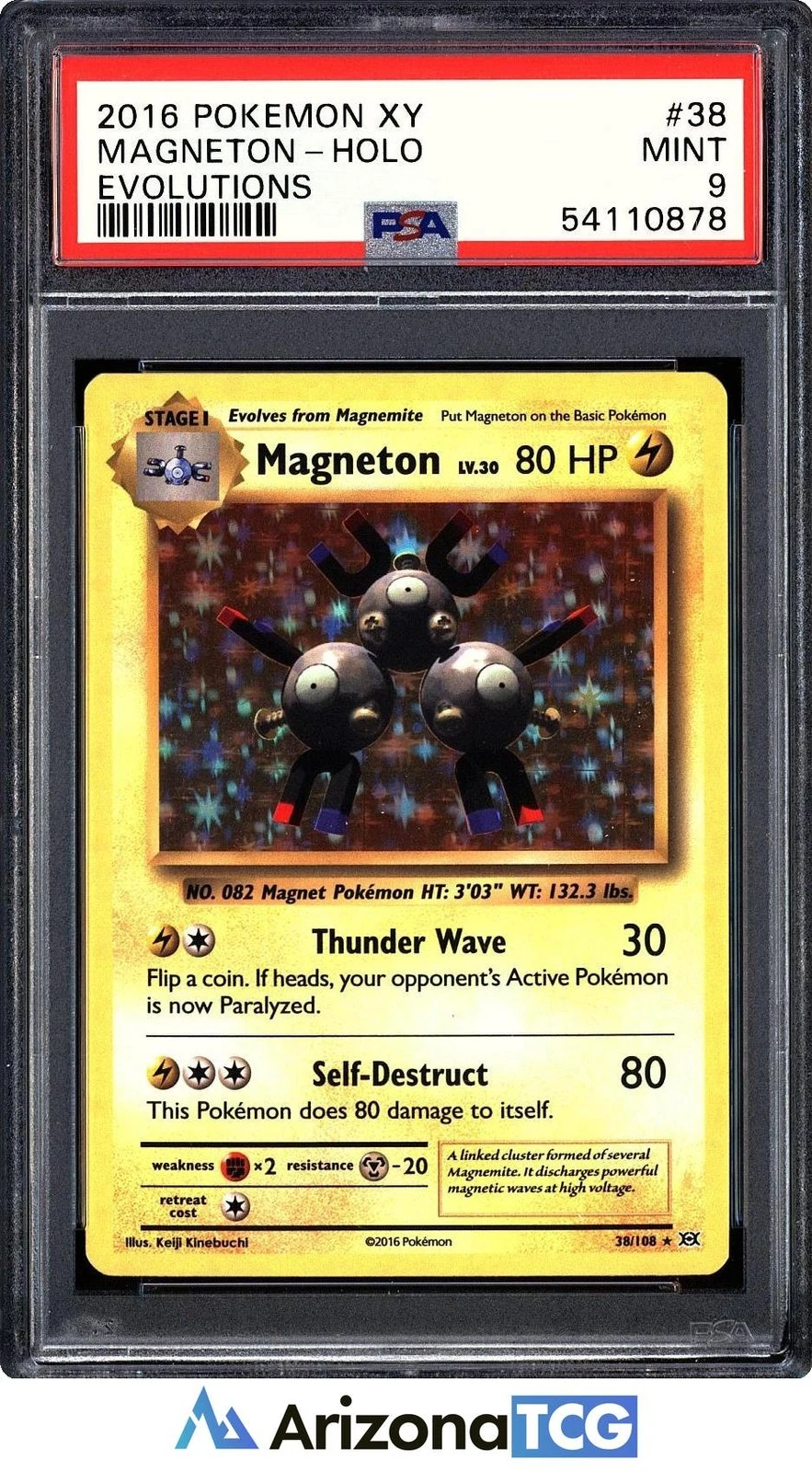 Pokemon 2016 Magneton 38/108 Holo Evolutions PSA 9