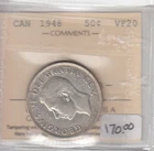 1948 Canada Fifty Cent 50C - ICCS VF-20 - XSI 489   C2