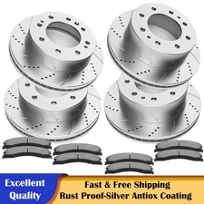 Front Rear Discs Rotors Brake Pads Fit 2011-2018 Silverado Sierra 2500 3500 HD