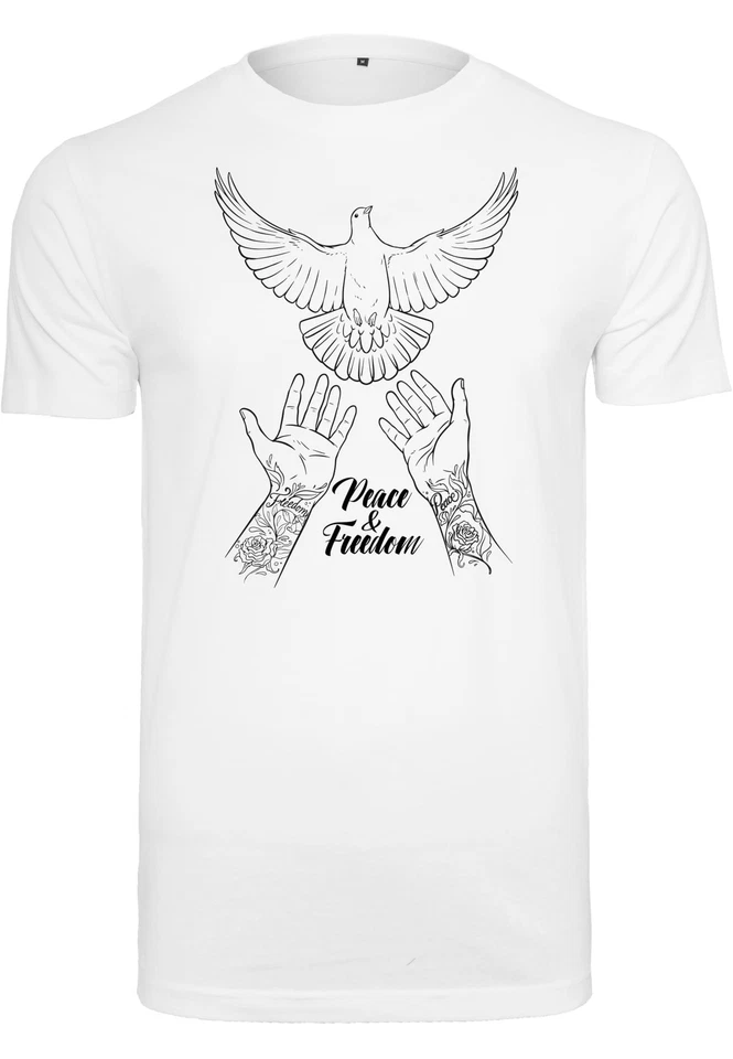 Mister Tee Peace & Freedom Tee Hommes T-Shirt Friedenstaube Coton Jersey - Photo 1/2