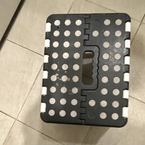 Foldable Portable Kids' Plastic Step Stool, Black and White, 1 Step