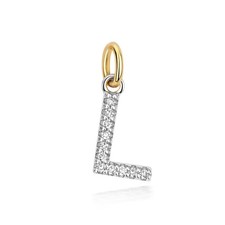 *L* Diamond Initial Pendant Solid 9ct Gold *Letter *Alphabet* Natural *Diamonds