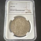 1884 Morgan Dollar Silver $1 Coin New Orleans NGC MS64 TONED