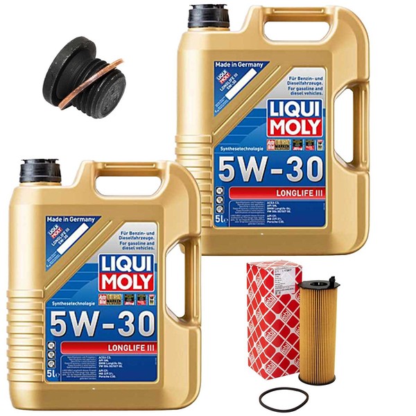 MotoröL Filter Set 5W-30 Liqui Moly 10 Liter + Schraube FüR Audi Q7 4.2 TDI 4LB-image