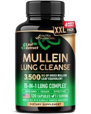 Mullein Leaf Extract for Lung Detox - Marshmallow Root 120 Count Pack of 1 