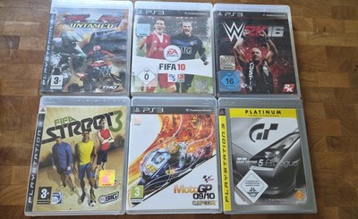 6 PS3 Spiele Fifa Street, Gran Turismo, MX ATV, MotoGP