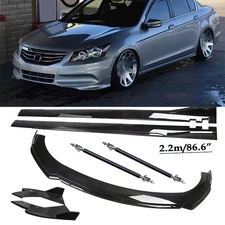 Front Bumper Lip Splitter Spoiler Strut Rod Side Skirt Body Kit For Honda Accord