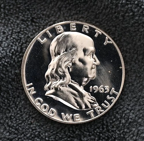 1963-Franklin Half Dollar Proof-90% Silver-No Reserve