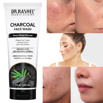 Dr.Rashel Charcoal Face Wash removes acne,Dark spots ,pimples provide glow 100ml