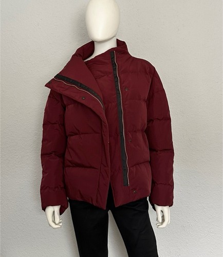 đŸ”¥THEORY Offset Puffer Jacket Asymmetric Zip Front Quilted Drop Shoulders $455 M - Picture 4 of 17