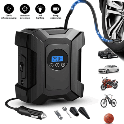 #ad 150 PSI Air Compressor Tire Inflator Fits Car Moto Bike Tires Air Pump Portable $19.98
