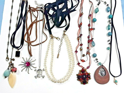 Necklaces with beads, pendants, stones. some vintage + current. You get all 8!
