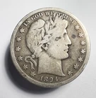 1894 S Barber Half Dollar 90% Silver  -0342