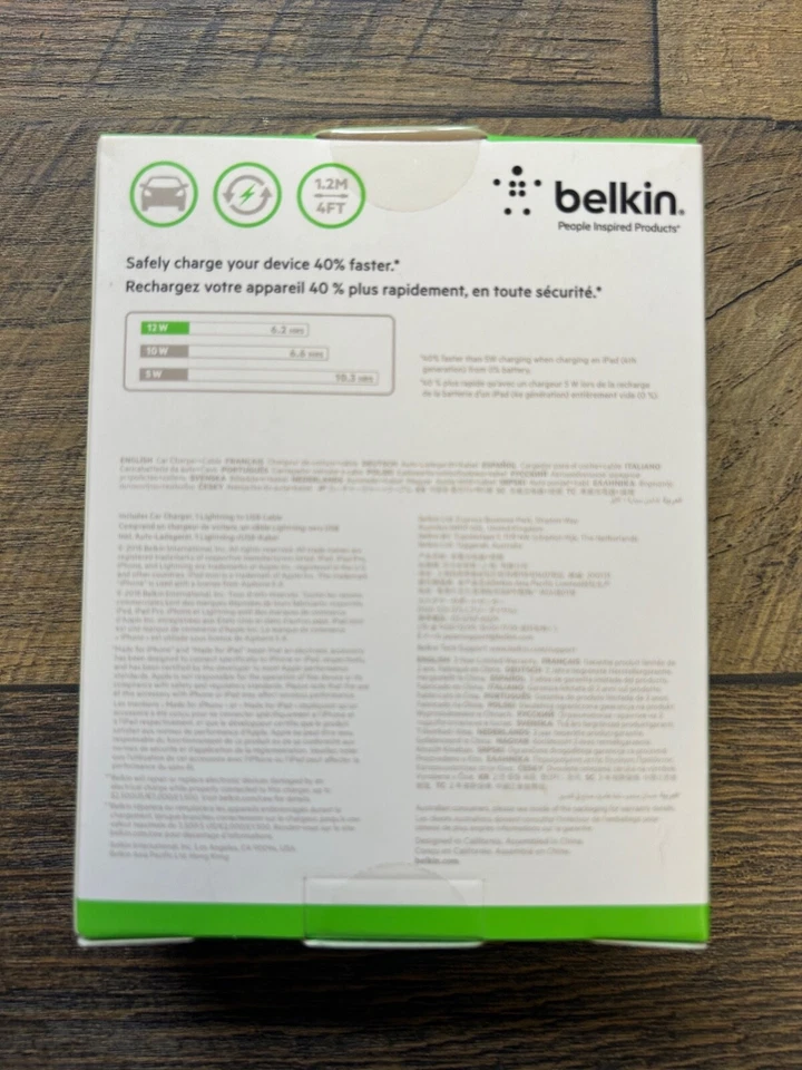 Belkin Boost Up Car Charger With Lightnin Charge Sync Cable 12 Watt/2.4 Amp - Image 2 of 2