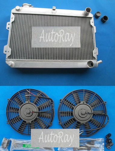 3 ROW ALUMINUM RADIATOR&Fans FOR MAZDA RX7 SERIES 1 2 3 S1 S2 SA/FB MT ...
