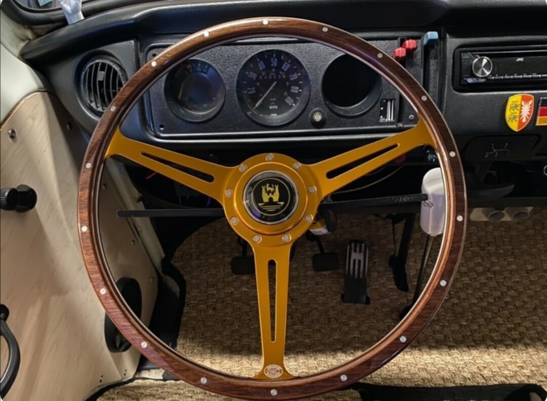 GOLD Wolfsburg Steering Wheel Wood Bay Window for VW LATE Baywindow 17