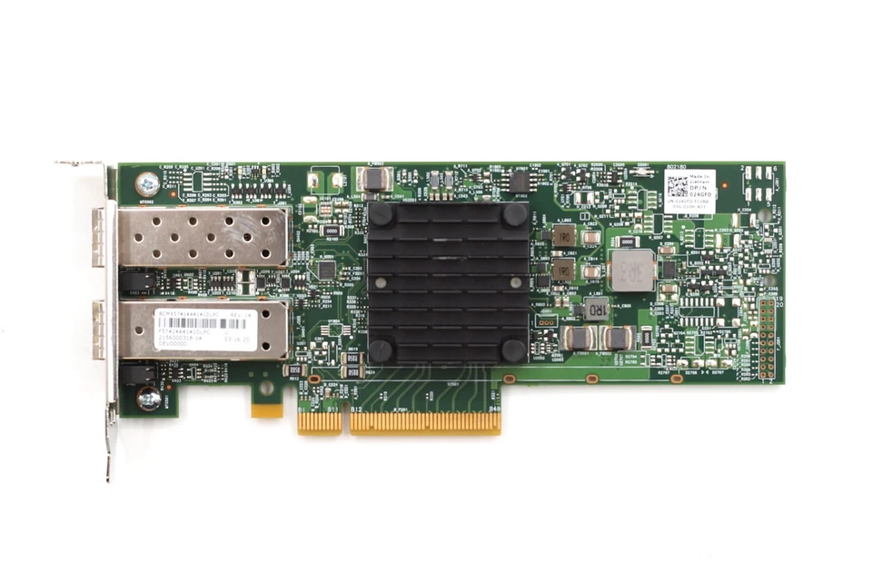 Сетевая карта Dell Broadcom 57414 25 Гбит/с два порта SFP PCIe Dell P/N:024GFD протестирована - Изображение 2 из 4