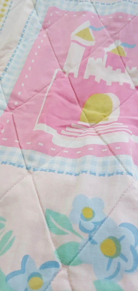 复古迪士尼公主婴儿被子或游戏垫粉色灰姑娘雪白美女 — 第 2/4 张图片