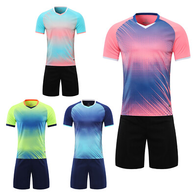 Trainingsanzug Jungen Sportanzug Kurzarm Fußball T-Shirt und Shorts Jogginganzug