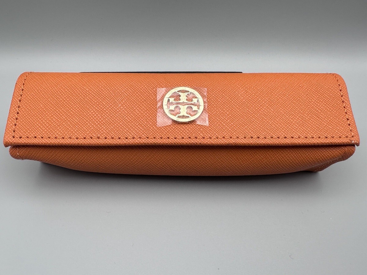 Tory Burch Orange Magnetic Slim Small Eyeglasses Case  display picture 2