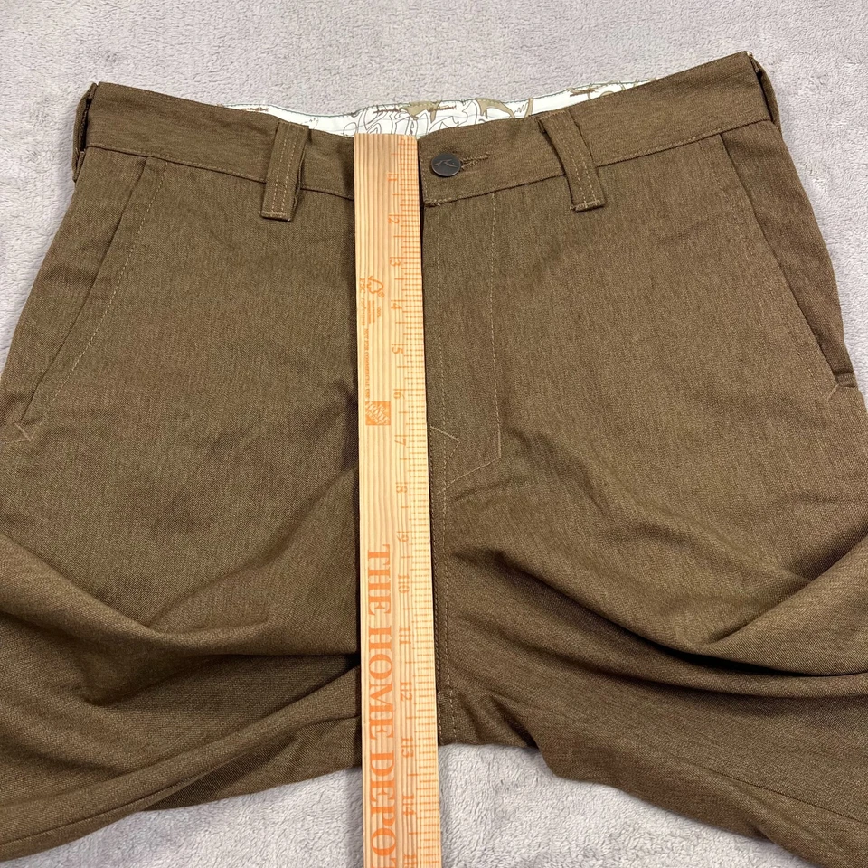 Pantalones Cortos Oxidados Para Hombre Talla 30 Cintura Marrón Y2K Estilo Surf Largo 11 Entrepierna Bolsillos con Solapa Foto 4 de 4