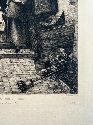 Cour Maison Hollandaise GRAVURE Eau Forte PAUL RAJON Pieter de Hooch HOOGHE XIX° - Imagen 4 de 4