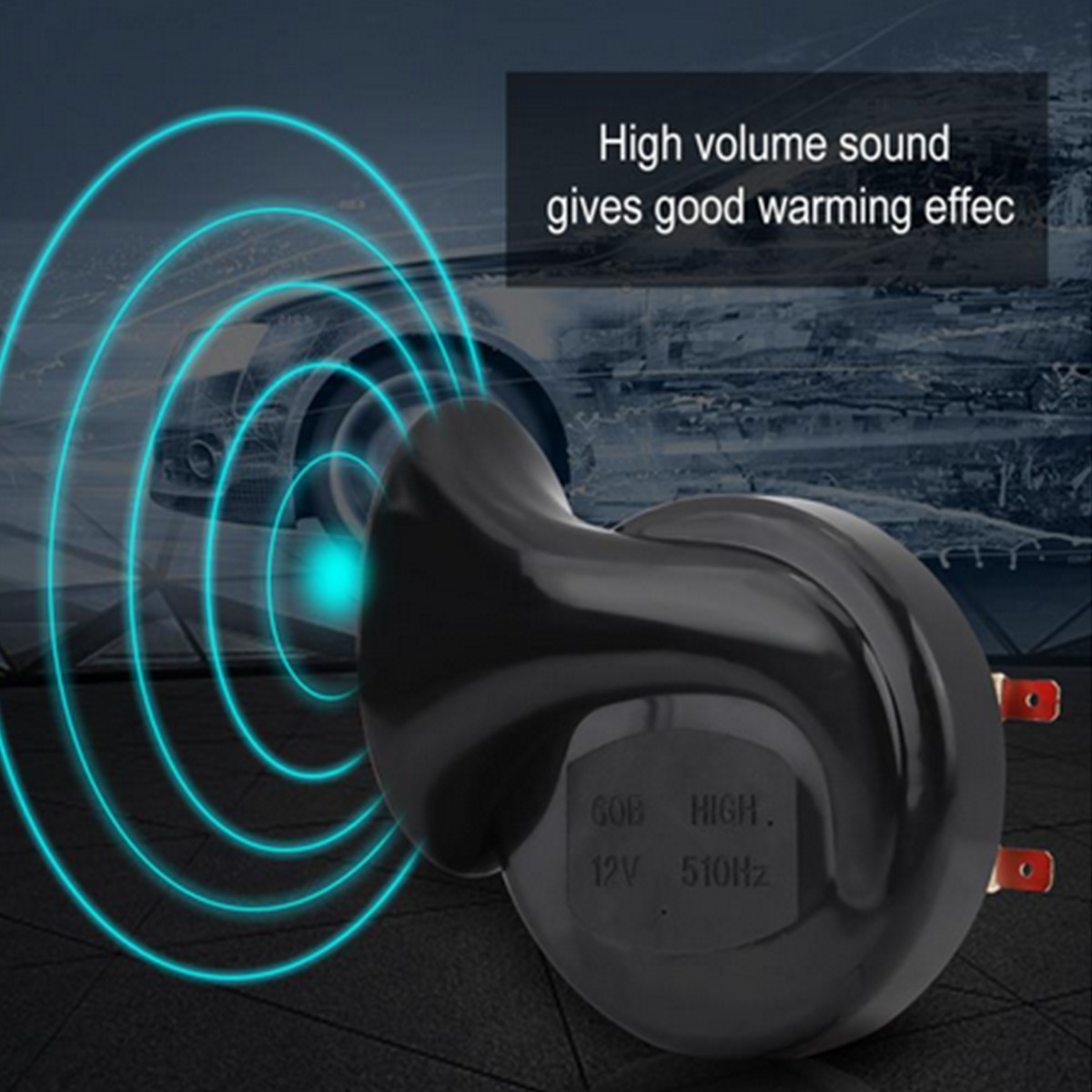 2Pcs 105DB Loud Dual-tone Snail Electric Air Horn Red Kits For Car Truck Auto