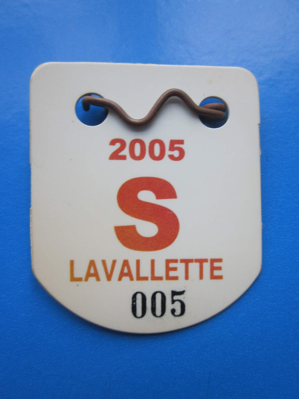 2005 LAVALLETTE NEW JERSEY SEASONAL BEACH BADGE/TAG RARE LOW NUMBER 005