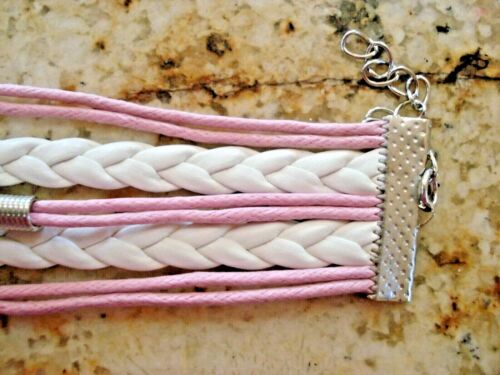 Liebe verstellbar rosa Kunstleder Kordel Baum des Lebens Glas Cabochon Armband - Bild 4 von 7