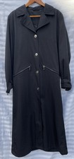Nwot Frank Eden Uk 14 Black Nylon Full Length Lined Coat