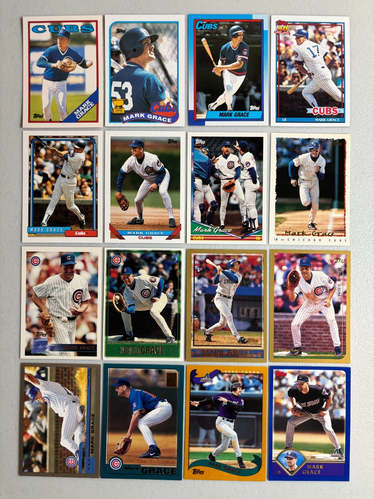 Vintage Topps Lot 1988-2003 Grace Mark 16 Card Instant Collection