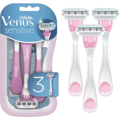 Gillette Venus Sensitive Disposable Razors 3-Blade Razors 3 Ct