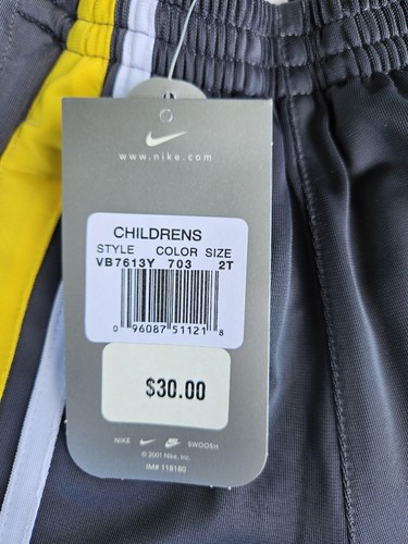 Nike BASKETBALL Boy's Track Pants Tear Away Snaps 2T (Toddler) NWT $30 Gray - Picture 6 of 7