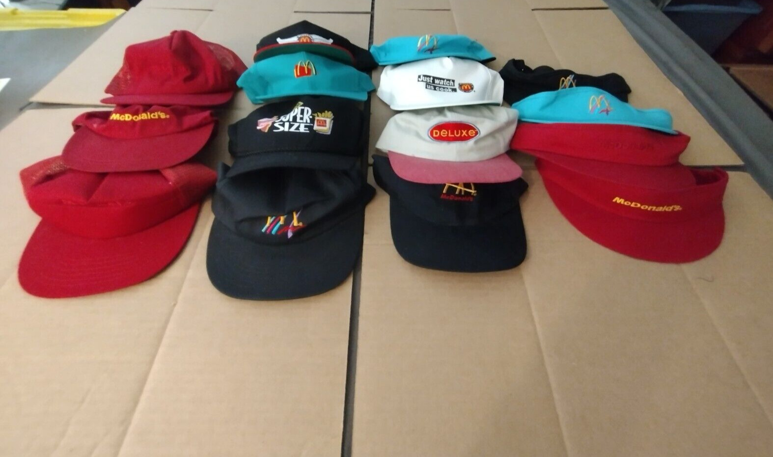 Vintage McDonald's Employee Crew Member Visors & Hats Logo 70s 80s 90s Lot Of 15