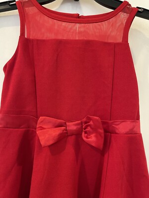 Calvin Klein Illusion Size 7 Mesh Bow Front Dress, Girls Red Sleeveless  MSRP $80 | eBay