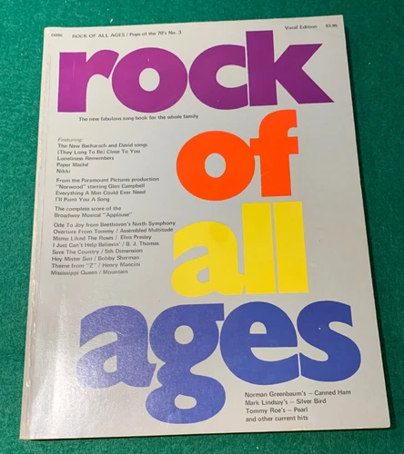 Song Book - Rock of All Ages - Pops of the 70's No. 3 - Vocal Edition