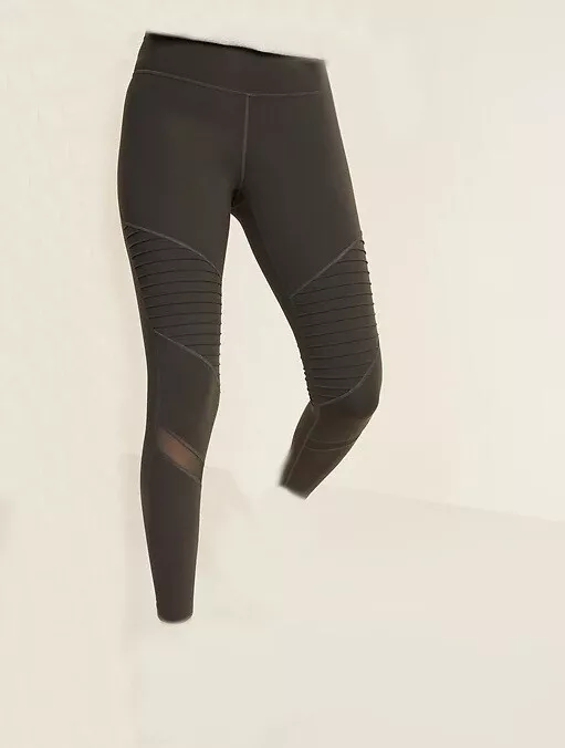 NWT OLD NAVY WOMENS BLACK HIGH WAIST ELEVATE MOTO LEGGINGS SIZE SMALL