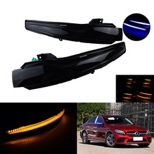 2x Schwarz Au&szlig;enspiegel Spiegelblinker f&uuml;r Mercedes S W222 C217 A217/W293 EQC