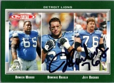 2006 -Jeff Backus- Topps Total Autograph/Signed/Auto Football Card #315 Lions