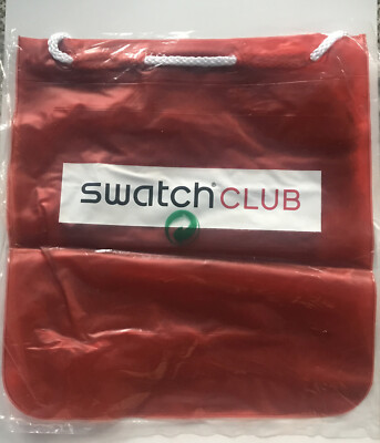 Swatch Swatch Club Branded Inflatable Red Plastic Beachbag New