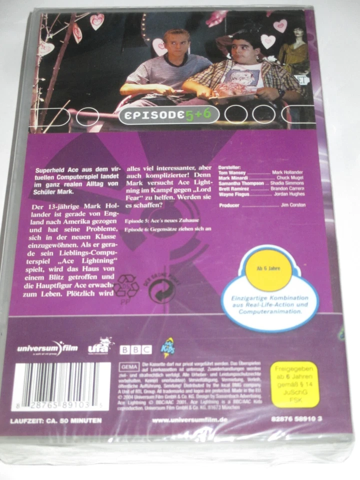 Universum Film - UFA - BBC - ACE Lightning - VHS/NEU/OVP/Animation/Action/E 5+6 - Bild 2 von 2