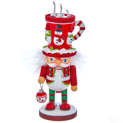 Kurt Adler Hollywood Nutcracker - Santa Mug Hat Christmas Nutcracker 9'' HA0636A